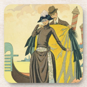 Posavasos Elle y Lui, 1921 (impresión del pochoir)