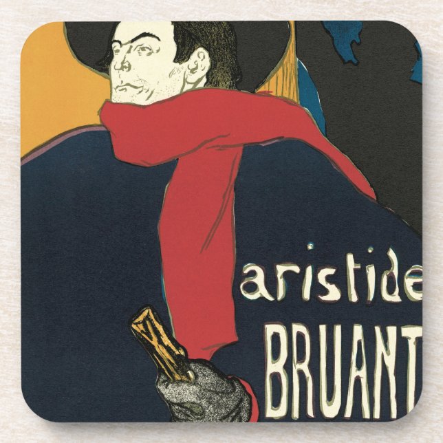 Posavasos Embajadores, Artistide Bruant por Toulouse Lautrec (Frente)