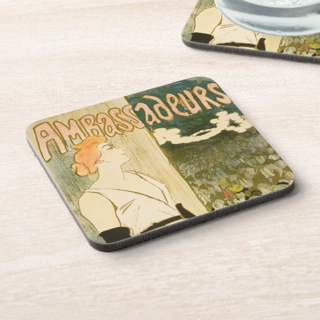 Posavasos Embajadores Yvette Guilbert por Theophile Steinlen (Lado Izquierdo)