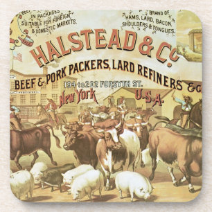 Posavasos Embaladores de la carne de vaca y del cerdo,