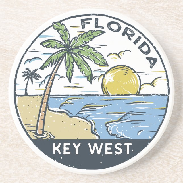 Posavasos Emblema vintage de Key West Florida (Frente)