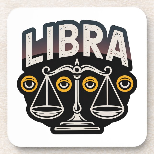 Posavasos Emblema Zodíaco Libra Místico (Frente)