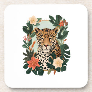 Posavasos Emerald Jaguar Tropical Botanical Coaster