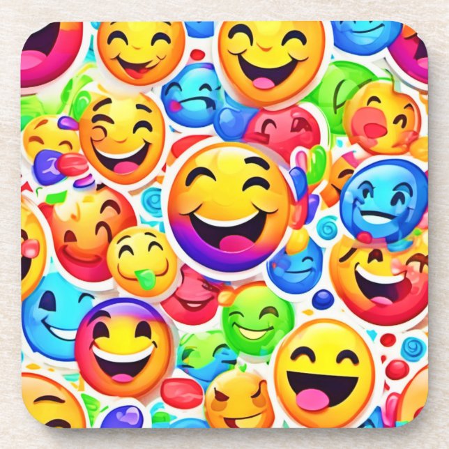 Posavasos Emoción alegre: Pintura colorida (Frente)