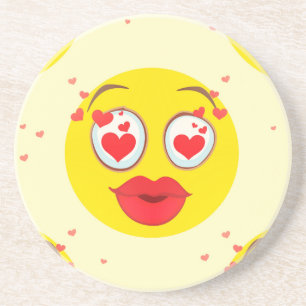 Posavasos Emoji de beso de San Valentín