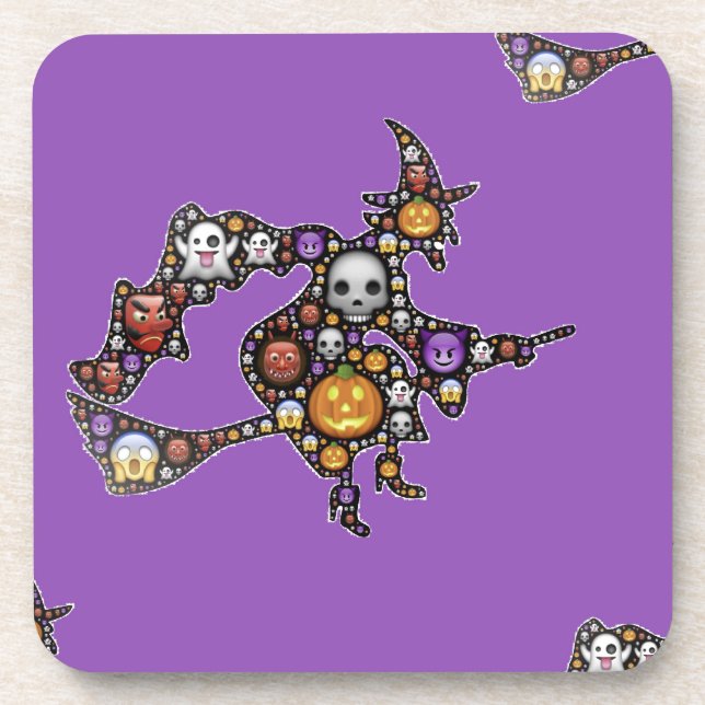Posavasos emoji de bruja (Frente)