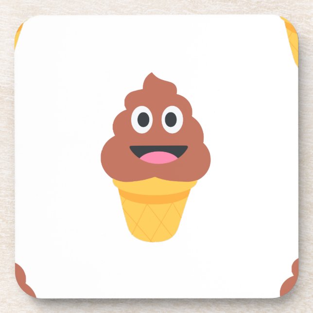 Posavasos emoji de caca de helado (Frente)