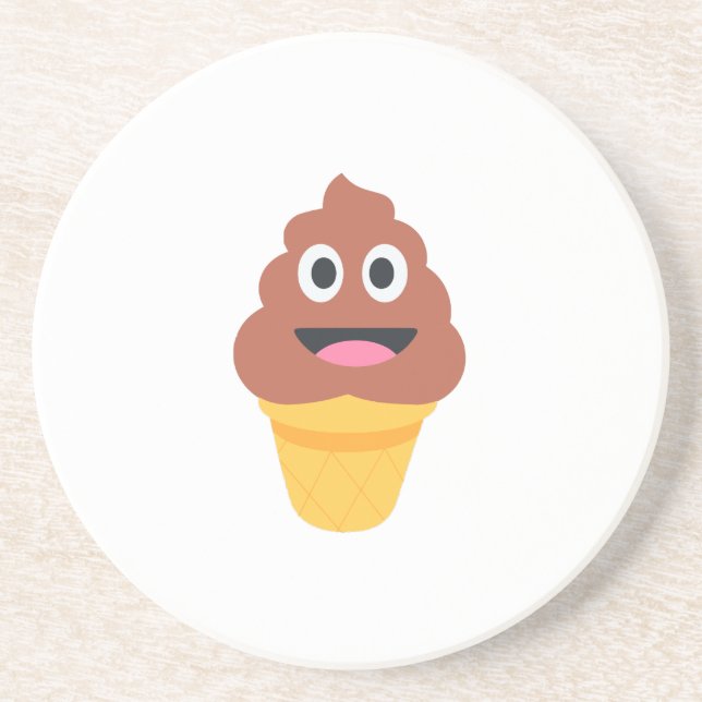 Posavasos emoji de caca de helado (Frente)