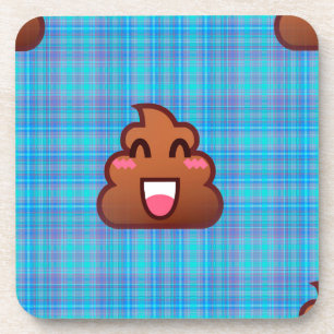 Posavasos emoji de caca de plaid