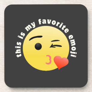 Posavasos Emoji de Corazón Besando