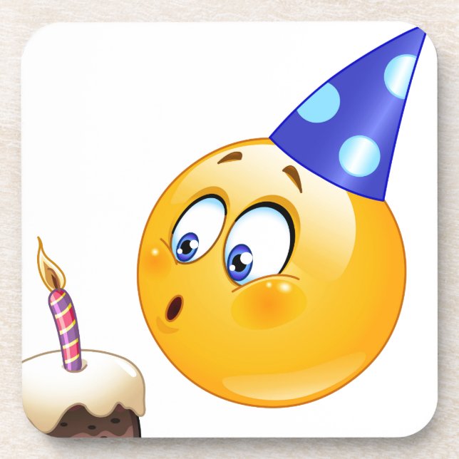 Posavasos emoji de cumpleaños (Frente)