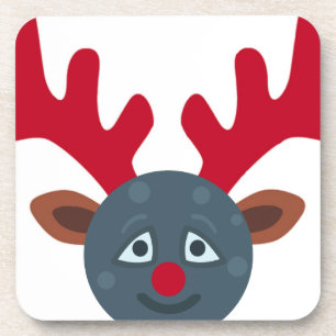 Posavasos emoji de luna de renos para navidades