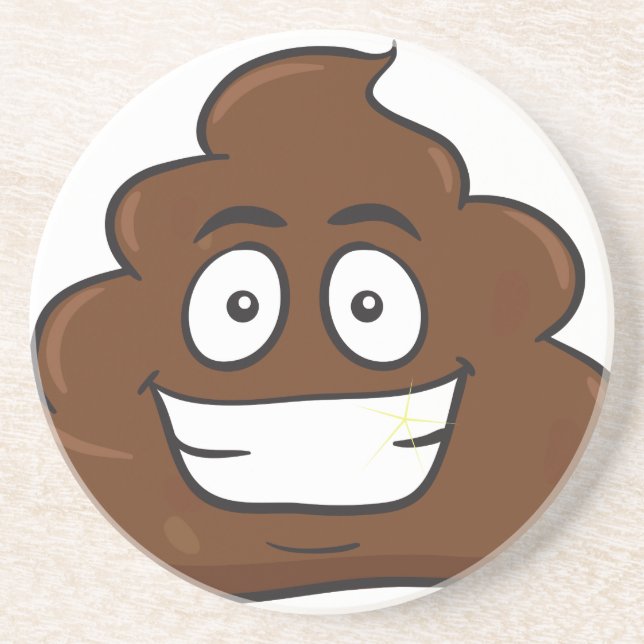 Posavasos emoji de poop divertida (Frente)