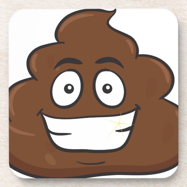 Posavasos emoji de poop divertida (Frente)
