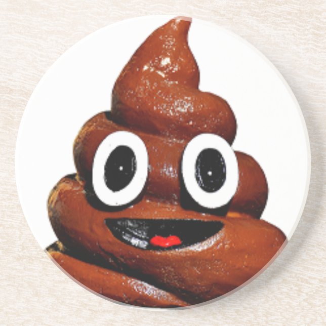 Posavasos emoji de poop graciosa (Frente)