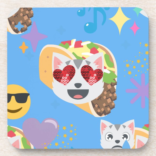 Posavasos emoji de taco cat (Frente)