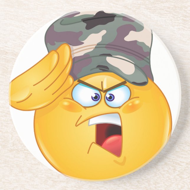 Posavasos emoji militar (Frente)