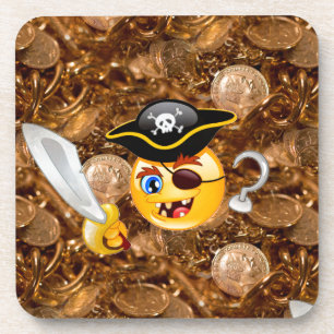 Posavasos emoji pirata del tesoro