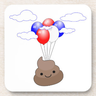Posavasos Emoji Poo Volando Con Globos