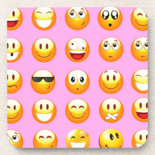 Posavasos emoji rosa pastel