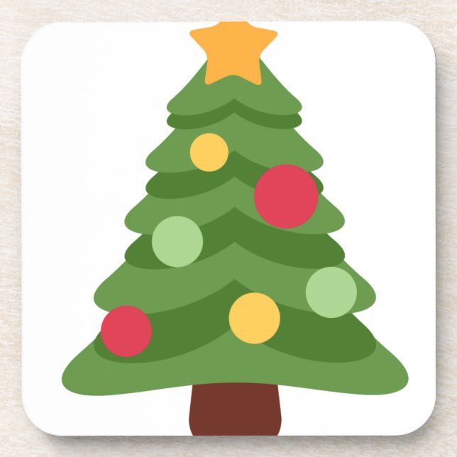 Posavasos emojis de árboles de navidad (Frente)