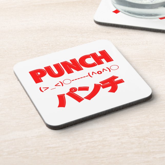 Posavasos Emoticonos de punch japonés (Lado Izquierdo)