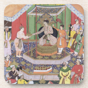 Posavasos Emperador Akbar (r.1556-1605) entretenido por su