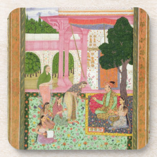 Posavasos Emperador Jahangir (1569-1627) con su consorte y