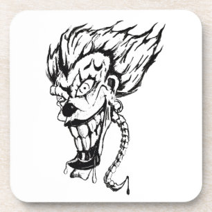 Posavasos Empresarios duros de plástico de payaso malvado co