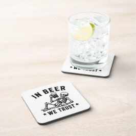 Posavasos En cerveza confiamos esqueleto refrescante Beer Po