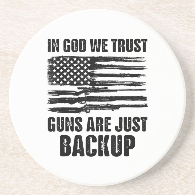 Posavasos En Dios confiamos en que las armas estén de vuelta (Frente)