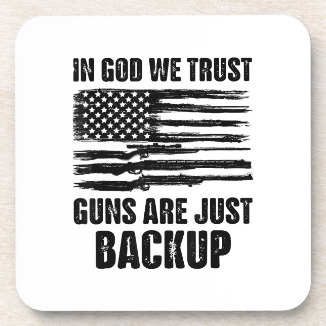 Posavasos En Dios confiamos en que las armas estén de vuelta (Frente)