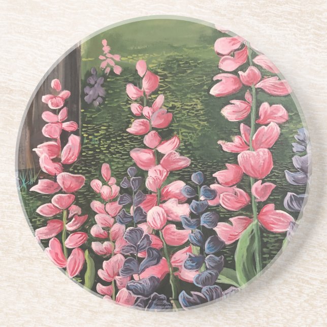 Posavasos En el campo, arte pintado a mano original (Frente)