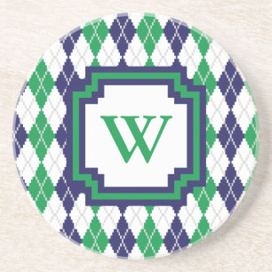 Posavasos En el Green Argyle Sandstone Coaster