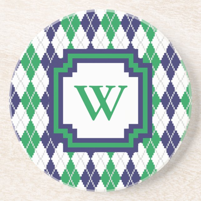Posavasos En el Green Argyle Sandstone Coaster (Frente)
