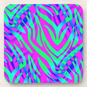 Posavasos En el lado salvaje, colorida impresión abstracta d