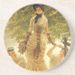 Posavasos En el Támesis por James Tissot, Realismo Vintage