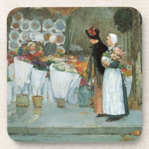 Posavasos En La Florista de Childe Hassam, Arte Antiguo Fino