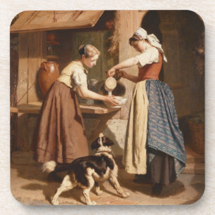 Posavasos En la lechería, 1866 (aceite en el panel)