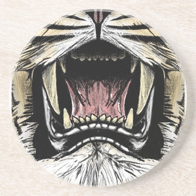 Posavasos En la tostadora de la boca del león (Frente)