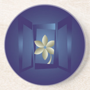 Posavasos en la ventana