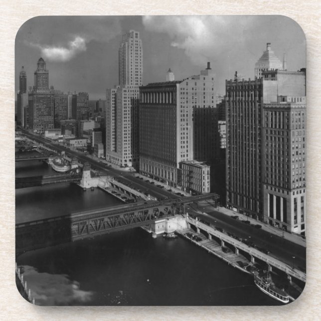 Posavasos En noviembre de 1939:  La ciudad de Chicago (Frente)