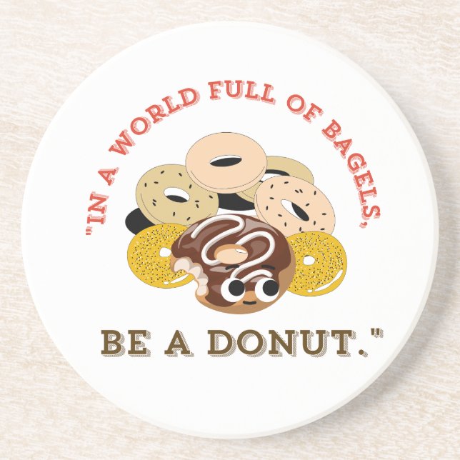 POSAVASOS EN UNA PALABRA DE BAGELS, SEA UN DONUTS (Frente)