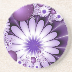 Posavasos Enamorándose flores abstractas y corazones fractal