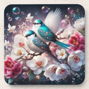 Posavasos : Encantadores Pájaros De Colores Joyas En Medio D