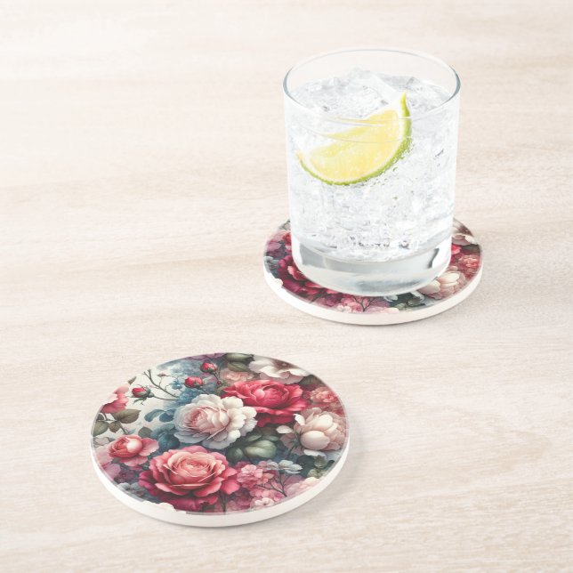 Posavasos Encanto Floral Rosa Atemporal (Lado)