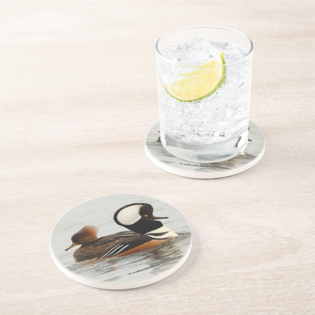 Posavasos Encuentro de galardonados gallos en el estanque (Lado)