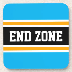 Posavasos END ZONE Fun Bright Sky Blue Yellow Black Stripes