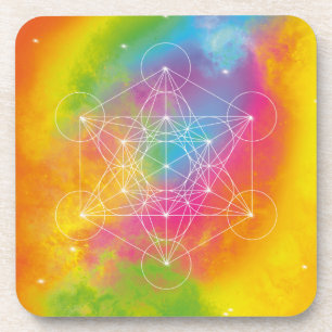 Posavasos Energía Arcoíris – Geometría Sagrada del Cubo de M