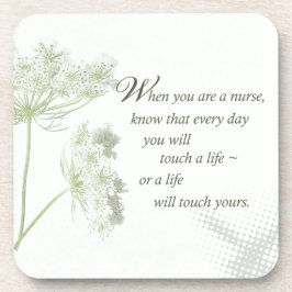 Posavasos Enfermera toca una vida con flores silvestres